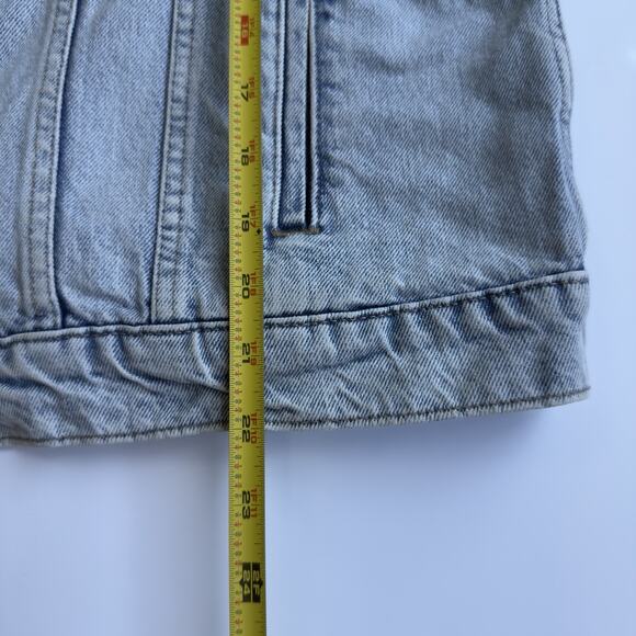 LUCKY BRAND Women Denim Tomboy Trucker Jacket CL Classic Light Acid Wash Jean - Picture 6 of 6